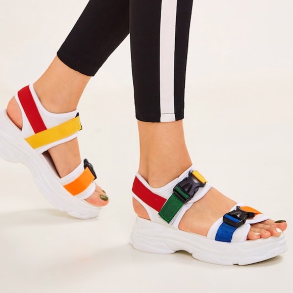 SOLD-Platform Multicolored Sandals - Picture 2 of 2